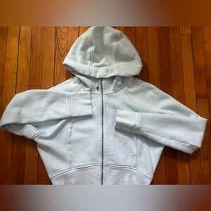 Sheer Blue Lululemon Scuba Full-Zip Cropped Hoodie